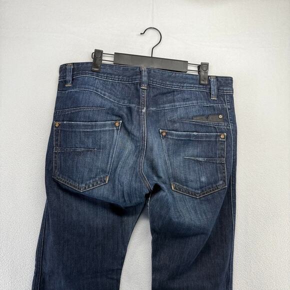 Diesel jeans men's 32x30 Fit 34x30 Blue Darron Straight Dark Whisker Vintage y2k - Picture 8 of 13